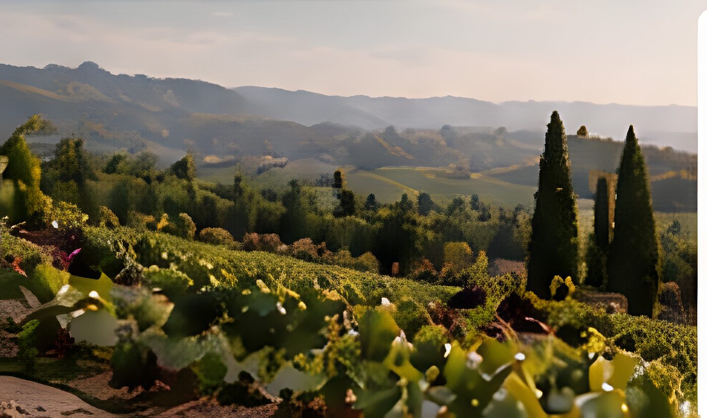 Weinberge im Abendlicht